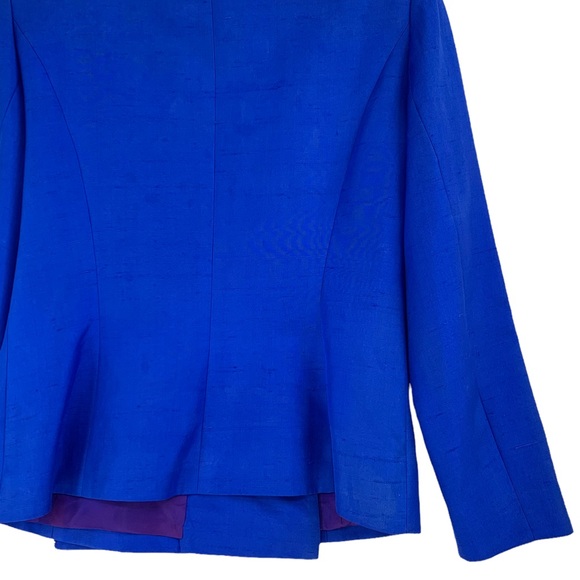 Vintage 100% Silk Double Breasted Formal Blazer Jacket by Richard Warren Petites - Picture 12 of 16